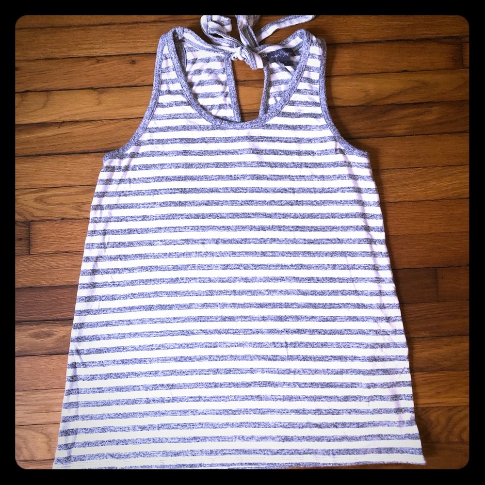 Grey & White halter top